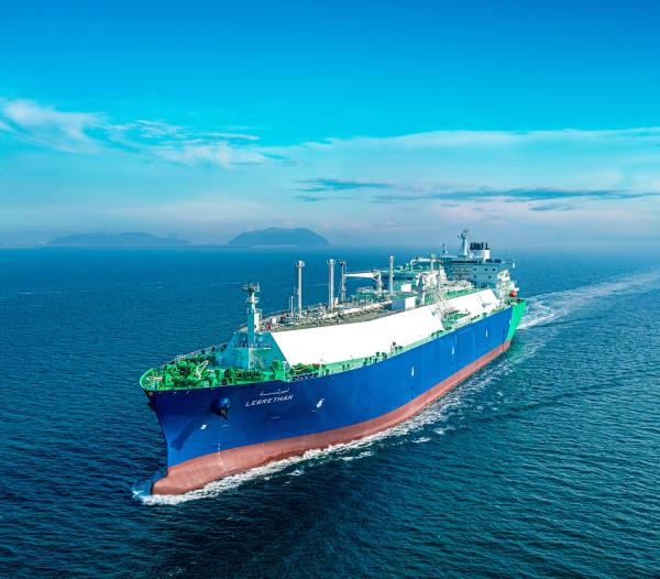 The “Lebretha,” the 200th LNG carrier constructed by Hanwha Ocean for SK Shipping (Hanwha Ocean)